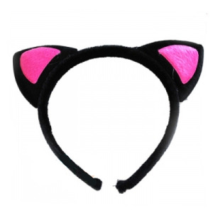 고양이머리띠-분홍색 귀